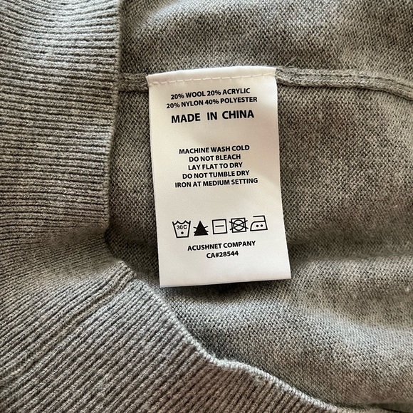 Footjoy Gray Wool Blend Golf V-Neck Sweater Men’s XL - Picture 7 of 8